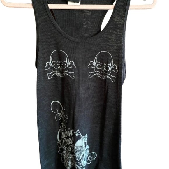 Rare Harley Davidson Myrtle Beach  skull fitted tank top - Picture 5 of 10